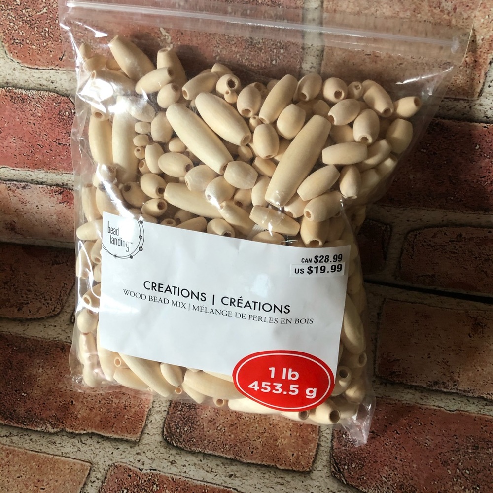 1 pound of assorted wood bead mix great for making necklaces and crafts